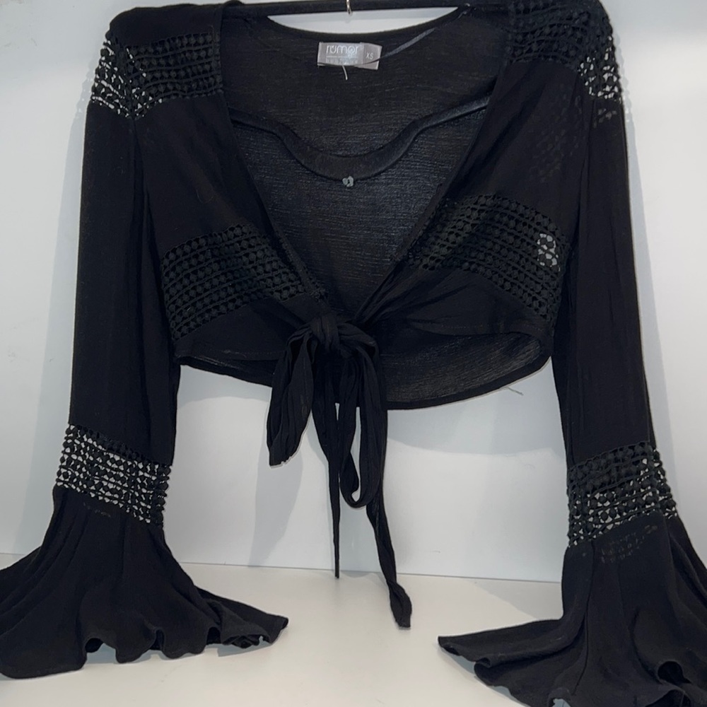 LF cropped tie front cardigan